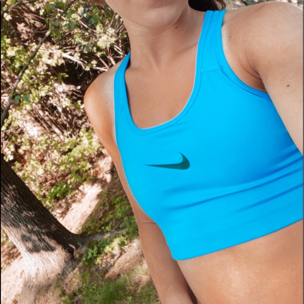 blue sports bra